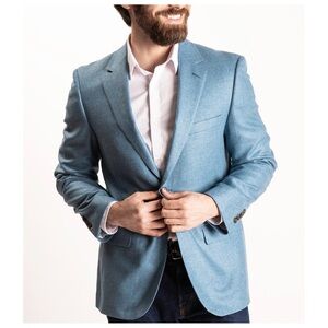 Thom Hudson | Zappa Deconstructed Lightweight Silk & Wool Sport Coat Ice Blue
